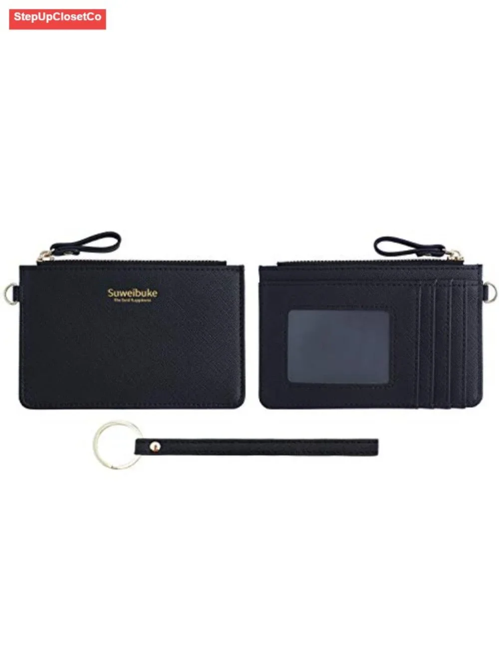 Women Slim RFID Card Holder Wristlet Zip ID Case Wallet Leather Coin Purse
